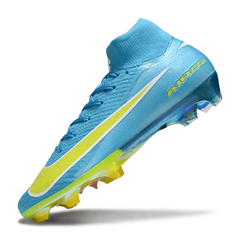 Botas de fútbol Nike Air Zoom Mercurial Superfly 10 Elite FG azul claro y rosa