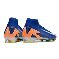 Botas de fútbol Nike Air Zoom Mercurial Superfly 10 Elite FG azul, blanco y naranja