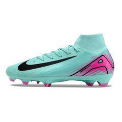 Botas de fútbol Nike Air Zoom Mercurial Superfly 10 Elite FG azul claro y rosa