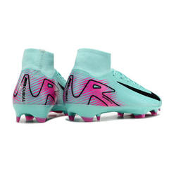 Botas de fútbol Nike Air Zoom Mercurial Superfly 10 Elite FG azul claro y rosa