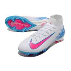 Botas de fútbol Nike Air Zoom Mercurial Superfly 10 Elite FG en color blanco, rosa y azul