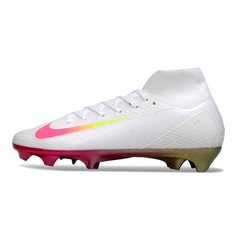 Chuteira Campo Nike Air Zoom Mercurial Superfly 10 Elite FG Branca e Rosa