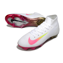Chuteira Campo Nike Air Zoom Mercurial Superfly 10 Elite FG Branca e Rosa