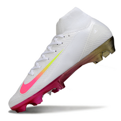 Chuteira Campo Nike Air Zoom Mercurial Superfly 10 Elite FG Branca e Rosa