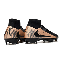 Chuteira Campo Nike Air Zoom Mercurial Superfly 10 Elite FG Preta e Bronze Travis Scott