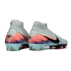 Botas de fútbol Nike Air Zoom Mercurial Superfly 10 Elite FG azul claro y rosa