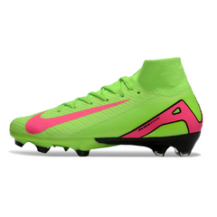 Botas de fútbol Nike Air Zoom Mercurial Superfly 10 Elite FG verde y rosa