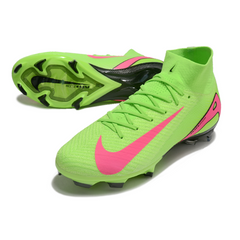 Chuteira Campo Nike Air Zoom Mercurial Superfly 10 Elite FG Verde e Rosa