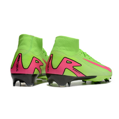 Botas de fútbol Nike Air Zoom Mercurial Superfly 10 Elite FG verde y rosa