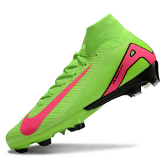 Chuteira Campo Nike Air Zoom Mercurial Superfly 10 Elite FG Verde e Rosa