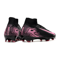 Botas de fútbol Nike Air Zoom Mercurial Superfly 10 Elite FG negras y rosas