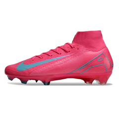 Chuteira Campo Nike Air Zoom Mercurial Superfly 10 Elite FG Rosa e Azul Claro