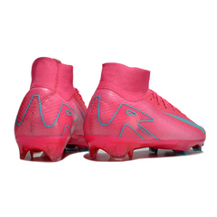 Chuteira Campo Nike Air Zoom Mercurial Superfly 10 Elite FG Rosa e Azul Claro