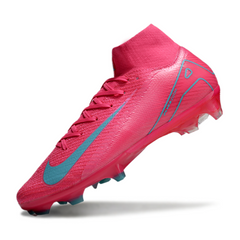 Botas de fútbol Nike Air Zoom Mercurial Superfly 10 Elite FG en color rosa y azul claro