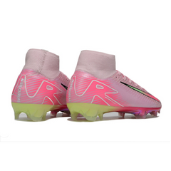 Chuteira Campo Nike Air Zoom Mercurial Superfly 10 Elite FG Rosa e Verde Claro