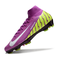 Chuteira Campo Nike Air Zoom Mercurial Superfly 10 Elite FG Roxa e Verde