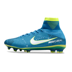 Chuteira Campo Nike Mercurial Superfly 5 Elite FG Azul e Verde