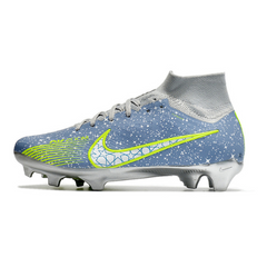 Chuteira Campo Nike Zoom Mercurial Superfly 9 Elite FG Cinza, Verde e Prata