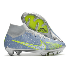 Chuteira Campo Nike Zoom Mercurial Superfly 9 Elite FG Cinza, Verde e Prata - VENI Futebol