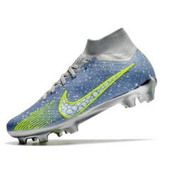 Chuteira Campo Nike Zoom Mercurial Superfly 9 Elite FG Cinza, Verde e Prata - VENI Futebol