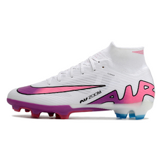 Chuteira Campo Nike Zoom Mercurial Superfly 9 Elite FG Branca,Rosa e Azul