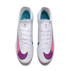 Chuteira Campo Nike Zoom Mercurial Superfly 9 Elite FG Branca,Rosa e Azul - VENI Futebol