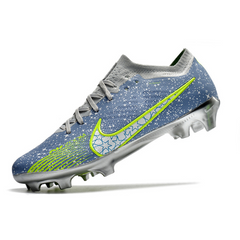 Chuteira Campo Nike Zoom Mercurial Vapor 15 Elite FG Cinza,Verde e Prata - VENI Futebol