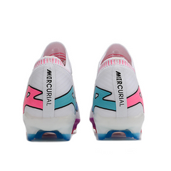 Chuteira Campo Nike Zoom Mercurial Vapor 15 Elite FG Branca, Rosa e Azul - VENI Futebol