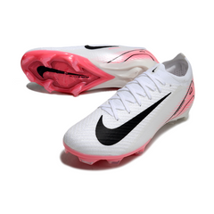 Botas de fútbol Nike Air Zoom Mercurial Vapor 16 Elite FG en color blanco y rosa claro