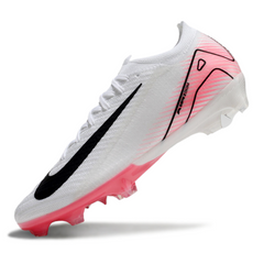 Botas de fútbol Nike Air Zoom Mercurial Vapor 16 Elite FG en color blanco y rosa claro