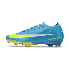 Chuteira Campo Nike Air Zoom Mercurial Vapor 16 Elite FG Azul Claro e Amarelo