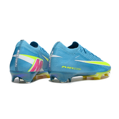 Chuteira Campo Nike Air Zoom Mercurial Vapor 16 Elite FG Azul Claro e Amarelo