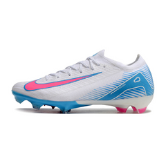 Chuteira Campo Nike Air Zoom Mercurial Vapor 16 Elite FG Branca, Azul e Rosa