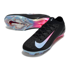 Chuteira Campo Nike Air Zoom Mercurial Vapor 16 Elite FG Preta, Azul Claro e Rosa