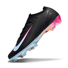 Chuteira Campo Nike Air Zoom Mercurial Vapor 16 Elite FG Preta, Azul Claro e Rosa
