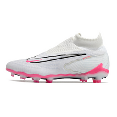 Chuteira Campo Nike Phantom GX Elite DF FG Branca e Rosa