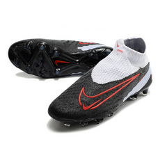 Chuteira Campo Nike Phantom GX Elite DF FG Preta, Branca e Vermelha - VENI Futebol