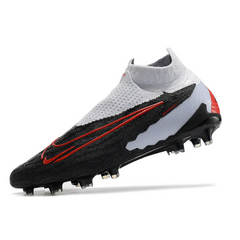 Chuteira Campo Nike Phantom GX Elite DF FG Preta, Branca e Vermelha - VENI Futebol