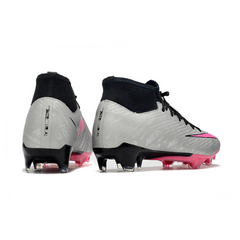 Chuteira Campo Nike Zoom Mercurial Superfly 9 Academy FG Cinza e Rosa - VENI Futebol