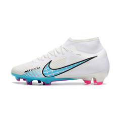 Chuteira Campo Nike Zoom Mercurial Superfly 9 Academy FG Branca, Azul e Rosa - VENI Futebol