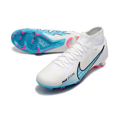 Chuteira Campo Nike Zoom Mercurial Superfly 9 Academy FG Branca, Azul e Rosa - VENI Futebol