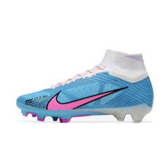 Chuteira Campo Nike Zoom Mercurial Superfly 9 Elite FG Azul e Rosa