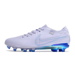 Botas de fútbol Nike Tiempo 10 Legend Elite FG blancas y azules