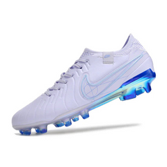 Botas de fútbol Nike Tiempo 10 Legend Elite FG blancas y azules