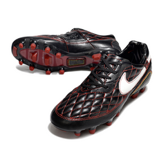 Chuteira Campo Nike Tiempo R10 Legend Elite FG Preta, Vermelha e Branca