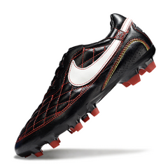 Chuteira Campo Nike Tiempo R10 Legend Elite FG Preta, Vermelha e Branca