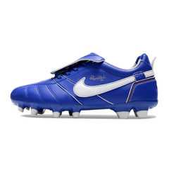 Chuteira Campo Nike Tiempo R10 Legend Elite FG Azul e Branca