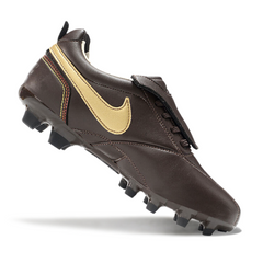 Botas de fútbol Nike Tiempo R10 Legend Elite FG marrón y dorado