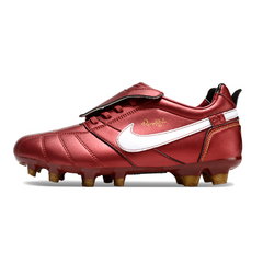 Chuteira Campo Nike Tiempo R10 Legend Elite FG Vermelha e Branca