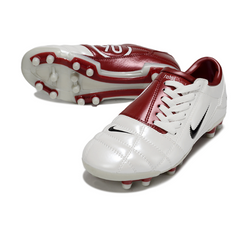 Chuteira Campo Nike Total 90 III FG Branca e Vermelha